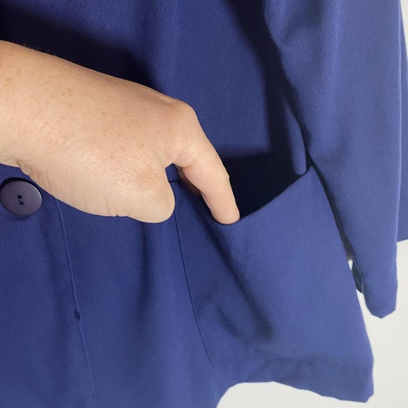 VTG TR Bentley Blazer Jacket Womens 11/12 Navy Blue One Button USA Made Office - Picture 8 of 16